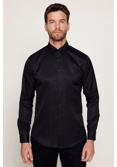 Tudors 2'li Paket Siyah Slim Fit Kolay Ütü Teri Emen Nefes Alan Doku Dört Mevsim Erkek Gömlek-37918 Siyah Tudors 2'li Paket Siyah Slim Fit Kolay Ütü Teri Emen Nefes Alan Doku Dört Mevsim Erkek Gömlek-37918 Siyah