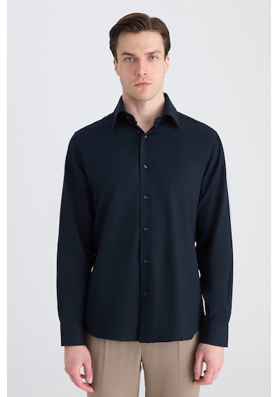 D'S Damat Ds Damat Regular Fit Lacivert Armürlü Gömlek 5hf02ta06342m Çok Renkli