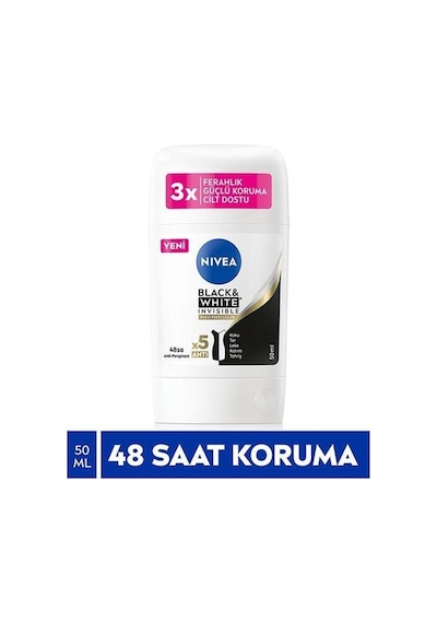 Nivea Black & White Invisible İpeksi Pürüzsüzlük Kadın Stick Deodorant 3 x 50 ML