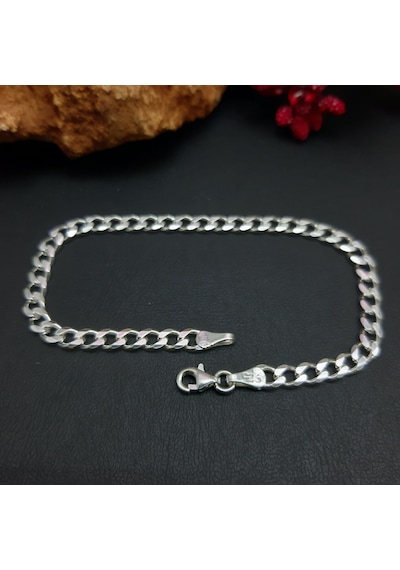 925 Ayar Gümüş Gurmet Model Erkek Bileklik 4.5  Mm