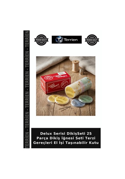 Delux Serisi Dikişseti 25 Parça Dikiş İğnesi Seti Terzi Gereçleri El İşi Taşınabilir Kutu
