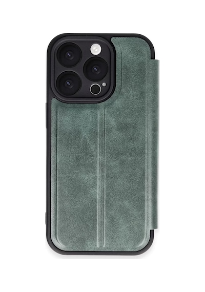 Newface Apple İphone 16 Pro Kılıf Flip Cover - Koyu Yeşil