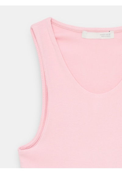 Dilvin 32941 Halter Yaka Crop Top-toz Pembe