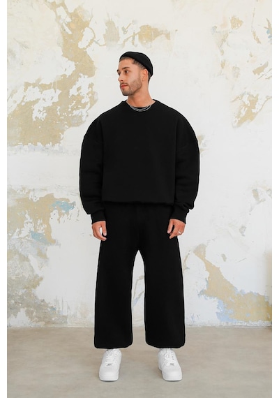 Siyah Cozy Basic Oversize Sweat Siyah