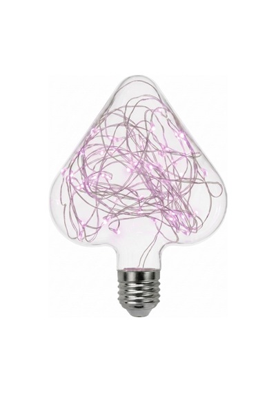 Kalp Figürlü Led Lamba - Eflatun Renk - 220v - E27 Duy - 8w
