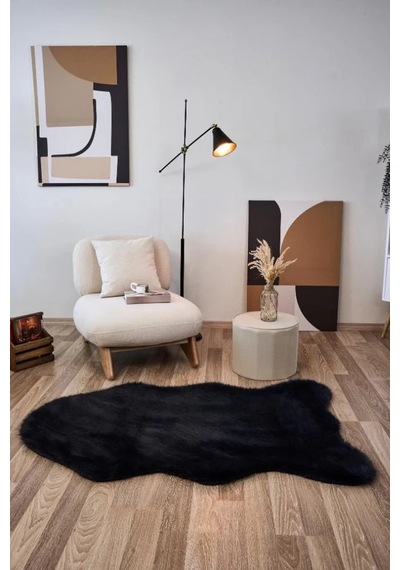 Apex Reiki Antrasit Peluş Post Şekilli Halı Antrasit