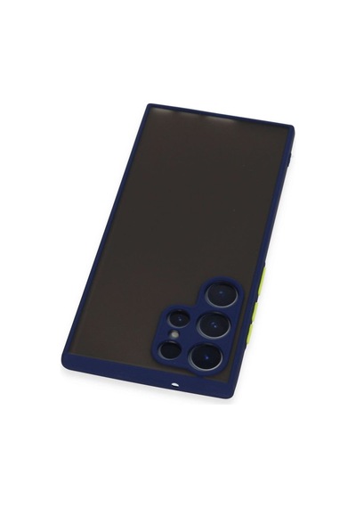 Samsung Uyumlu  Galaxy S22 Ultra Kılıf Montreal Silikon Kapak - Lacivert Çok Renkli