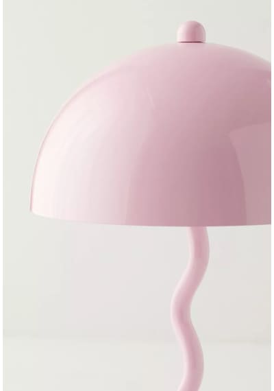 Modern Tasarım Mars Zigzag Abajur Metal Gövde Pembe Pembe