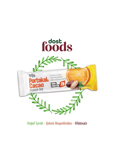 Portakal Ve Kakao Aromalı Protein Bar 45 G Protein İçeren Atıştırmalık Ve Sporcu Barı 3 Adet