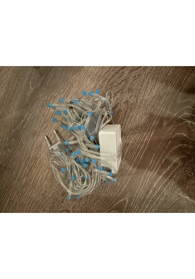 10m 100 Led Damla Uçlu Mavi Işık Şeffaf Kablo Mz-17-6