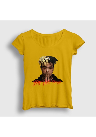 Presmono Kadın Forever Xxxtentacion T-shirt Sarı