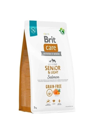 Brit Care Senior & Light Skin & Coat Somonlu Tahılsız Yaşlı Köpek Maması 3 KG