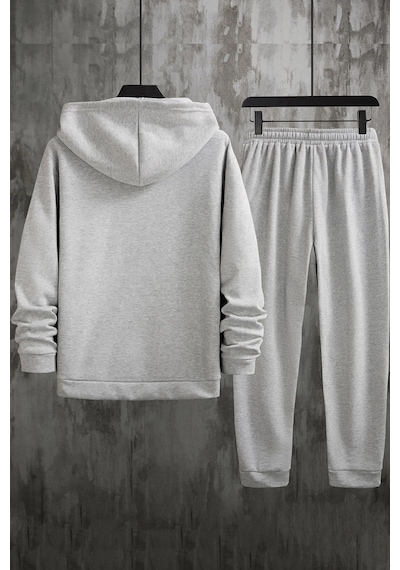 Uyguntarz Unisex Malibu Baskılı Eşofman Takımı Gri