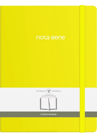 Nota Bene Classic Sert Kapak Defter, 19x25 Cm, Çizgili Sarı