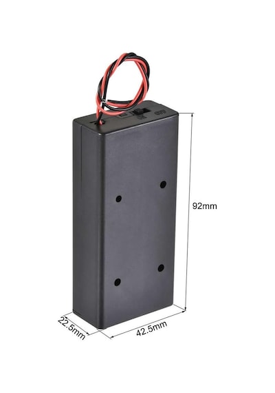 18650 2li Pil Kutusu On/Off Anahtar 15cm Kablolu 2 Adet Seri Lion DC 7.4V Kapaklı Batarya Yuvası