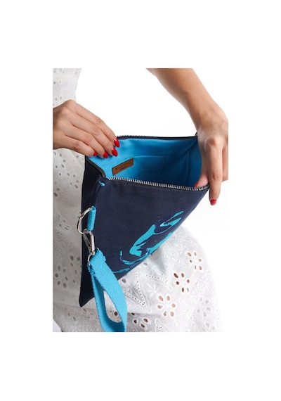 Mubiano Summer Kadın Lacivert Duck Keten Kumaş Yengeç Clutch & Portföy Çanta - Msly0110-lcv Lacivert