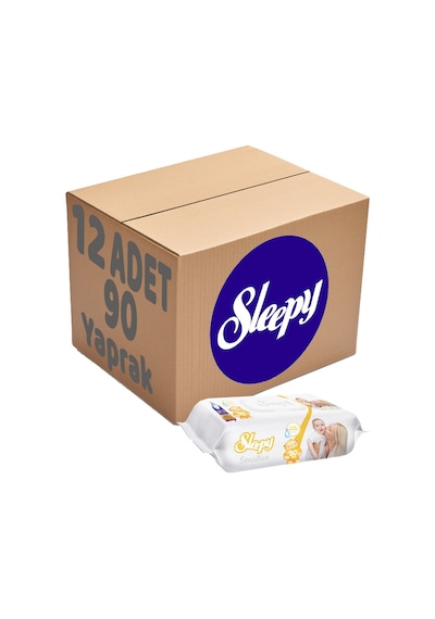 Sleepy Islak Havlu Mendil 90 Yaprak Sensitive 12 Li