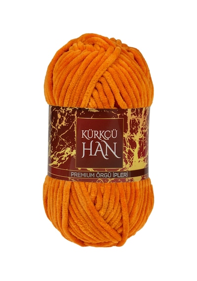 Kürkçü Han Kadife 100gr 95mt Örgü İpi Turuncu
