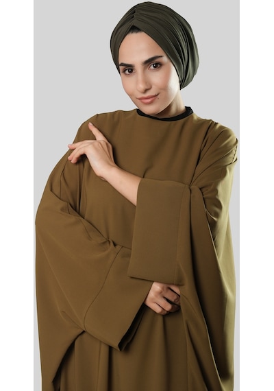 Hürrem Bone Haki Drapeli Salaş Tesettür Bone Sandy Büzgülü 2315 09 Haki