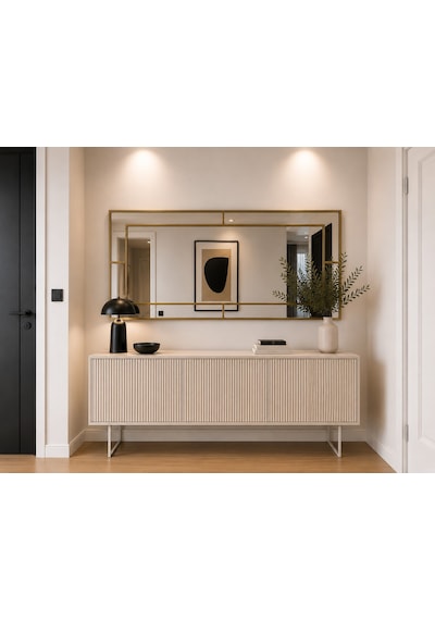 Effe Gold Metal Çerçeveli Yıldız 180x80 Cm Dekoratif Ayna