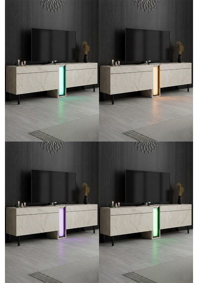 Nova Siyah Demir Ayaklı Rgb Led Işık Sistemli Traverten Tv Ünitesi Tv Sehpası Traverten - Siyah Nova Siyah Demir Ayaklı Rgb Led Işık Sistemli Traverten Tv Ünitesi Tv Sehpası Traverten - Siyah