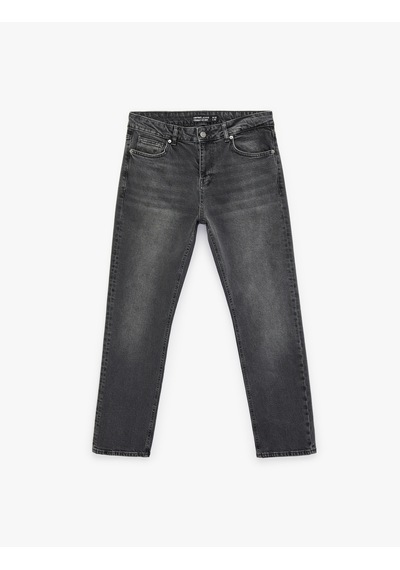 Koton Düz Paça Normal Bel Straight Fit Jean Pantolon - Mark Jean Antrasit 7wam40131nd