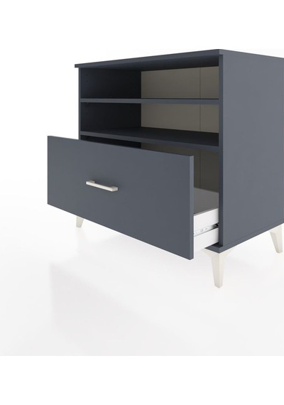 Hyperion Şifonyer 2 Raflı Tek Çekmeceli 88x44x80 Antrasit-ant... Antrasit