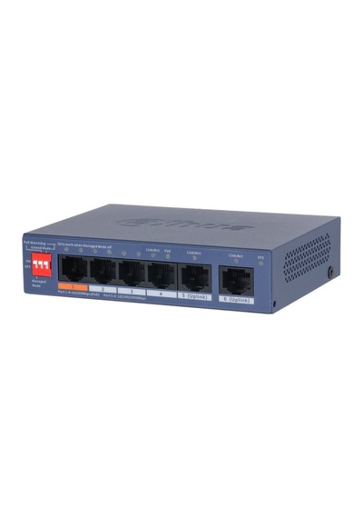 Dahua Cs4006-4et2gt-60 4 Port 10/100 + 2 Port Gıgabıt Uplınk 60w Poe Cloud Yönetilebilir Metal Kasa Swıtch Ventra