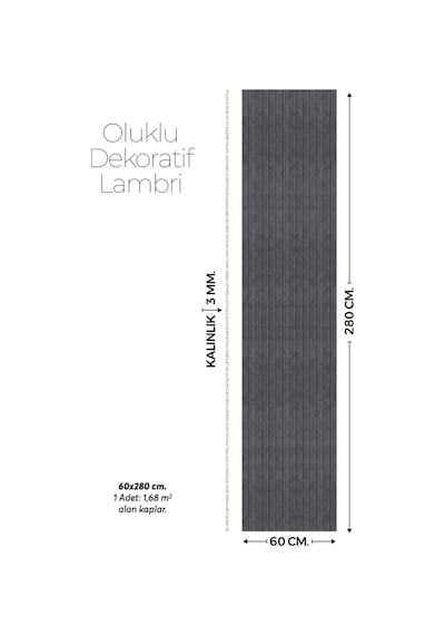 Brano Koyu Kahve Ahşap Desen Duvar Lambiri 60x280 Cm-kendinden Yapışkanlı 9-2-60x280