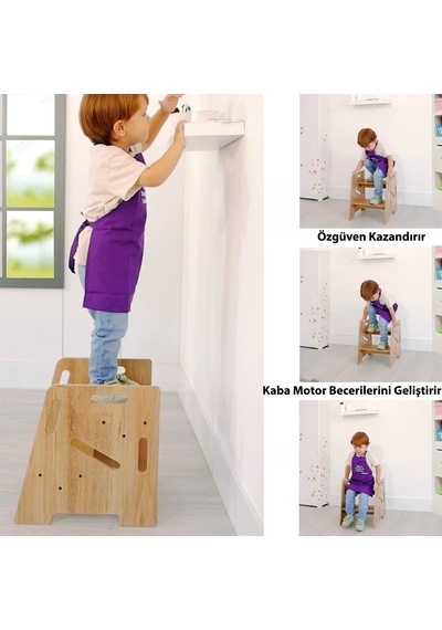 Minera Çocuk/yetişkin Montessori Ahşap Basamak, Yükseltici, Tabure Diğer Minera Çocuk/yetişkin Montessori Ahşap Basamak, Yükseltici, Tabure Diğer
