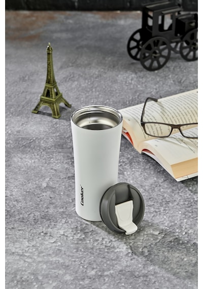 Cooker Moodflip 400 Ml Paslanmaz Çelik Bardak Termos Ckr2050 Beyaz