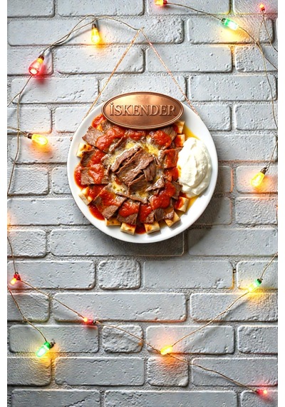 İskender Temalı İpli İpli Mdf Ahşap Kapı Duvar Süsü, Restoran, Salon, Mutfak Dekoratif Tablo