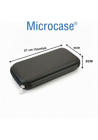 Microcase Dokunmatik Kalem Pencil Kalemlik Fırça Set Kulaklık Kablo Organizer Kılıfı 21x9cm Al5356 Siyah