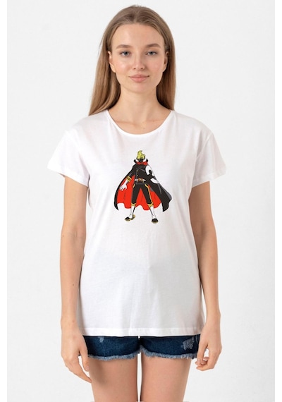 One Piece Anime Sanji Beyaz Kadın Bisikletyaka Tshirt 001
