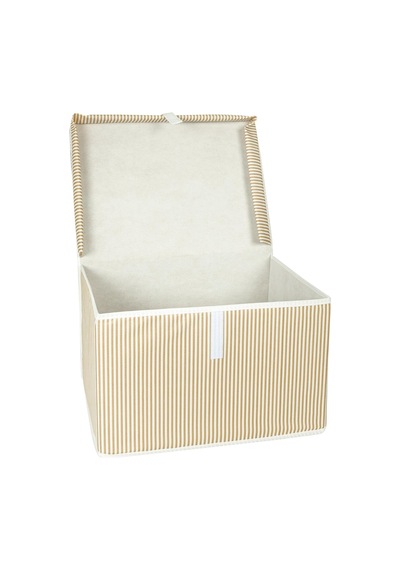 Çok Amaçlı Düzenleyici Kapaklı Sandık Tipi Kutu Hurç Organizer 40 X 30 X 26, Kahverengi