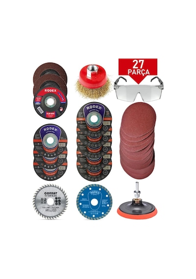 Spiral Avuç Içi Taşlama Makinesi Matkap Seti 115 Mm (27 Parça)