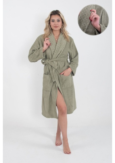 Güvenal Unisex Bornoz Bornoz Erkek Bornoz Kadın Bornoz 2 Yeşil