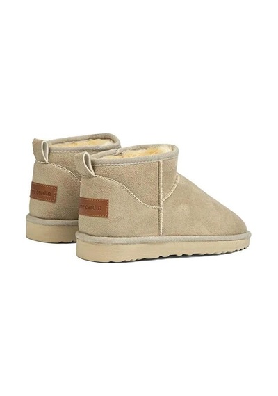 Pierre Cardin 52126 Süet İçi Kürklü Mini Boy Bilekte Kısa Kadın Bot Bej