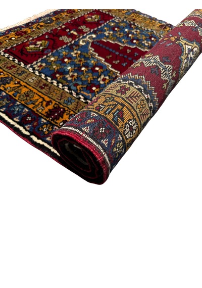El Dokuma Sıfır Küçük Yahyalı Halısı Seccade 75x110 Kök Boya Namazlık Kırmızı