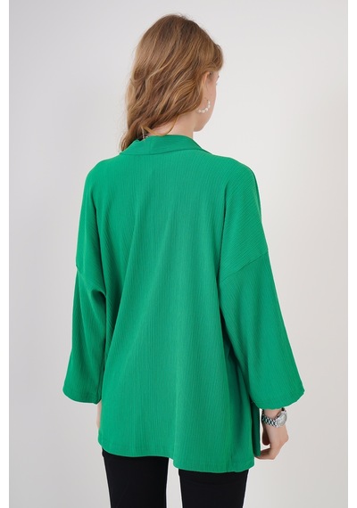 Bigdart 5862 Örme Kimono - Yeşil 001