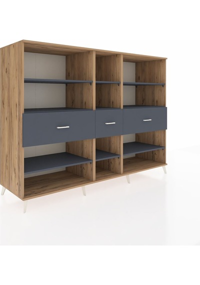Kronos Dolap 9 Raflı 3 Çekmeceli 220x59x163 Çam-antrasit Çam-antrasit Kronos Dolap 9 Raflı 3 Çekmeceli 220x59x163 Çam-antrasit Çam-antrasit