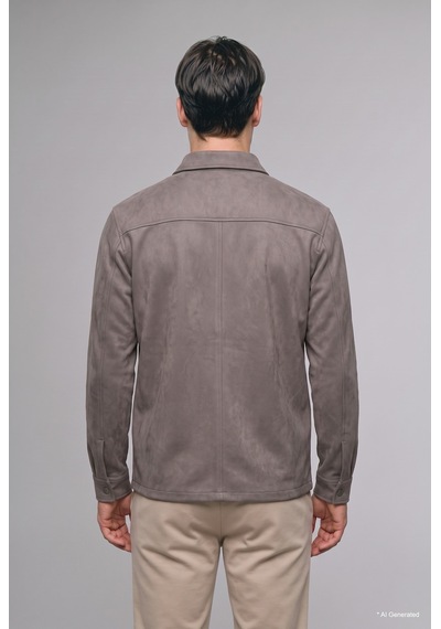 Defacto Regular Fit Polo Yaka Cepli Süet Gömlek Ceket A5110ax26wnkh466 Haki-kh466