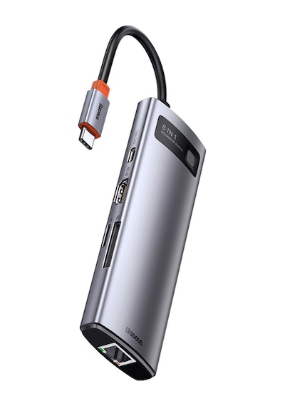 Baseus Metal Gleam 8in1 Multifonksiyonel Type-C Hub Dock Station