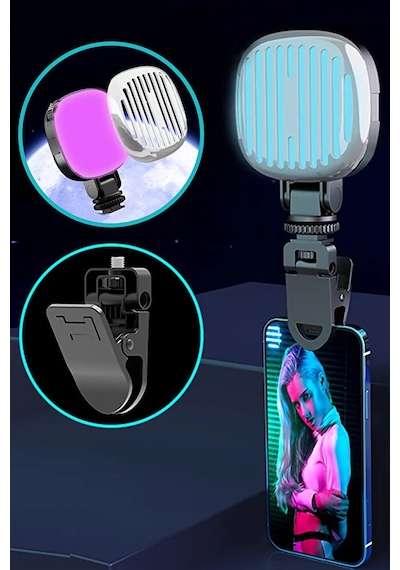 Şarjlı Rgb Led Selfie Video Kamera Işığı / Filtreli Tripod Uyumlu