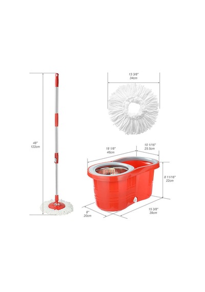 360 Derece Dönebilen Döner Başlıklı Smart Mop Kova Paspas Seti Pratik Mop Kova Paspas Seti