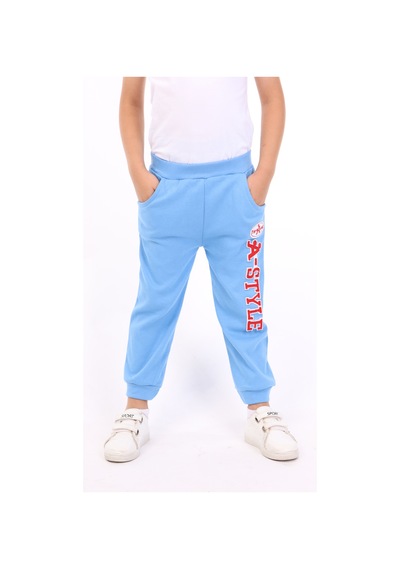 Toontoy Kids Toontoy Erkek Çocuk A-style Nakışlı Eşofman Alt Mavi