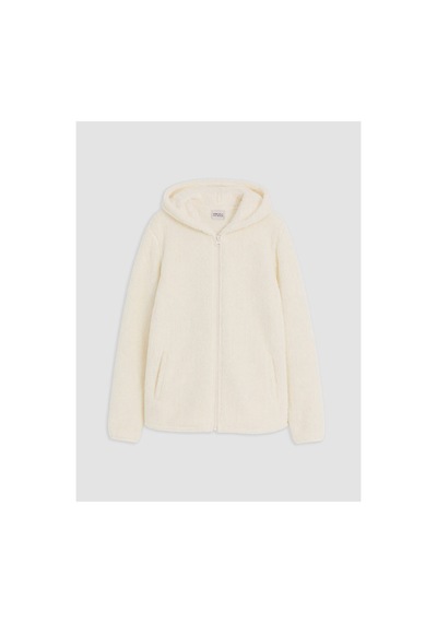 Lc Waikiki Alıta Cıty Farkıyla Lcw Kids Ekru Kapüşonlu Kız Çocuk Pelüş Fermuarlı Sweatshirt Ekru - 926050166 Ekru