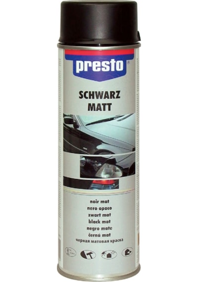 Presto Siyah Mat Sprey Akrilik Sprey Boya 500ml Şeffaf