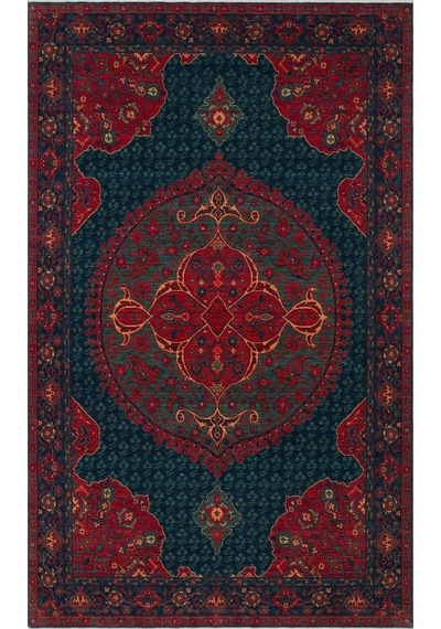 Hoom Rugs Cadis Kdm 03 Navy Vintage El Emeği Yüksek Kara Tezgah Halısı Kırmızı - Mavi