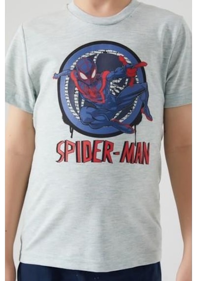Yasin Tekstil Spider Man  D4750-3 Çocuk  Yeşil Melanj Pijama
